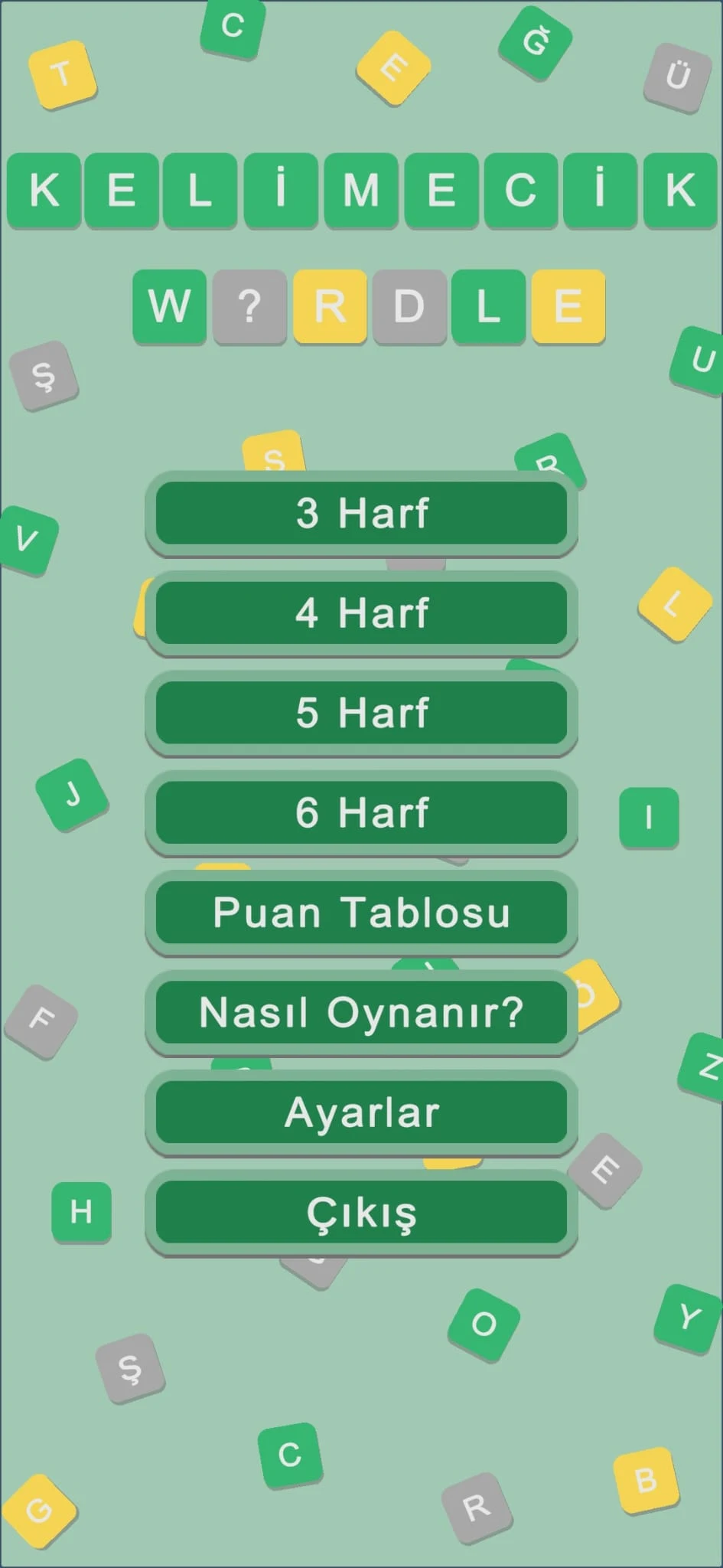 Sözcik Oyunu Ekranı